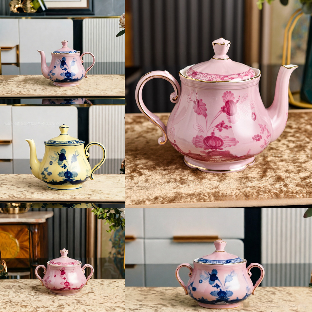High Quality Retro Oriental Art Porcelain Teapot, Sugar Jar High-End Tableware for Home Decoration & Art Collection