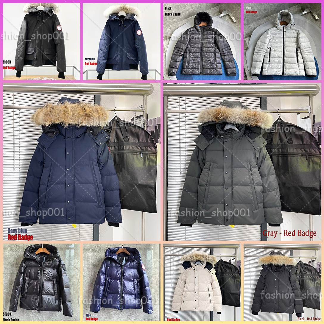 Down Jacket canada men jacket Classic Designer Winter puffer jacket Wolf fur Spliced warm Shining womens Thickened down jacket Outerwear Thick Parka