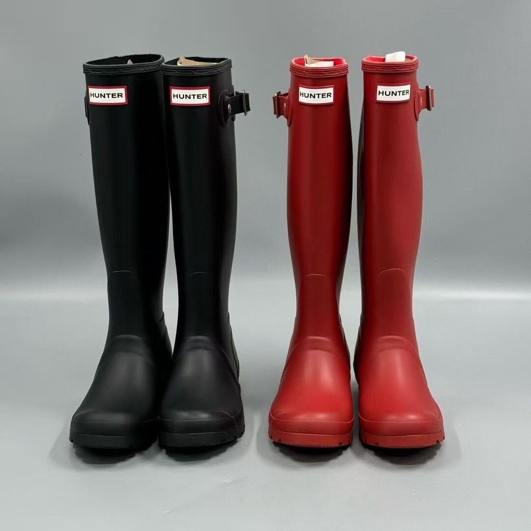 Tall Designer Luxury Shoe Women Knee High Rain Boots Rubber Waterproof Festival Garden Outdoor Walking Pull On Stylish Travel Winter Wellington Weat