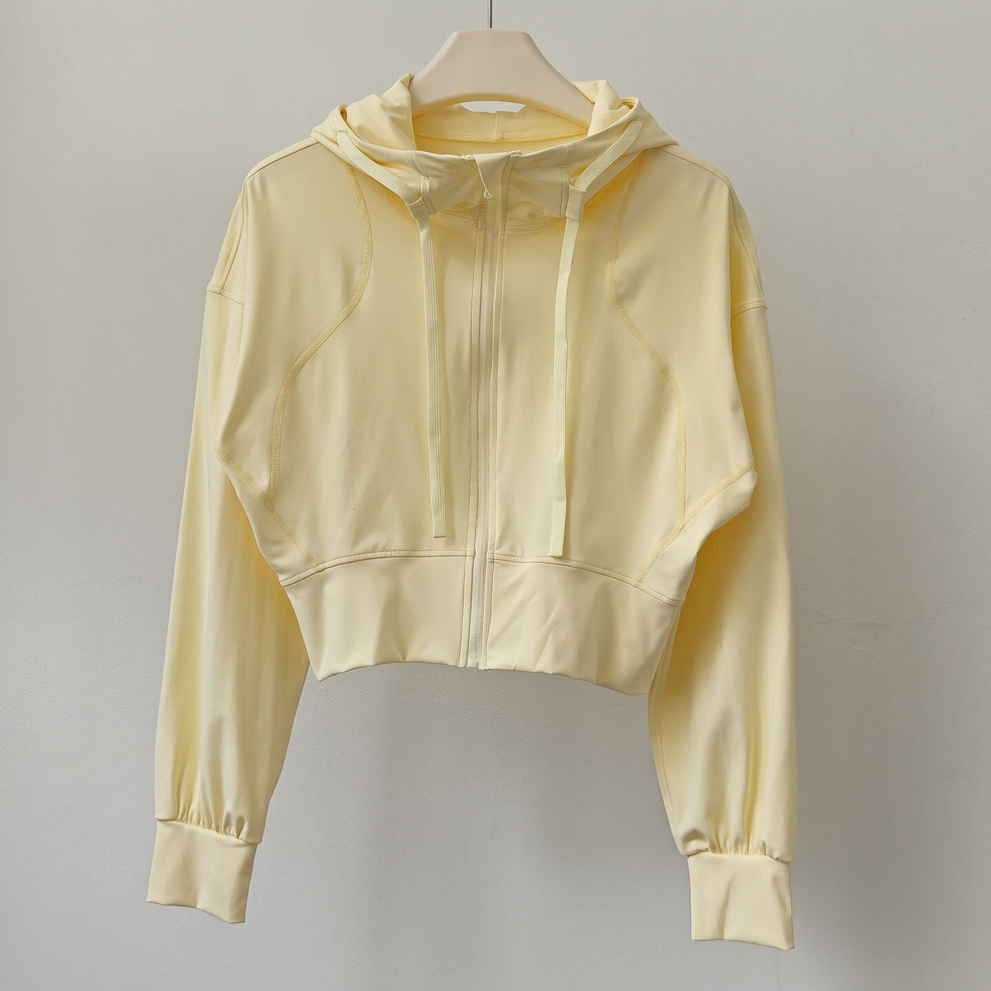 Women's Slim Fit Long-Sleeved Yoga Top Pilates Training Clothing Hooded Casual Short Sports Jacket Loose Coat Shirt W260907