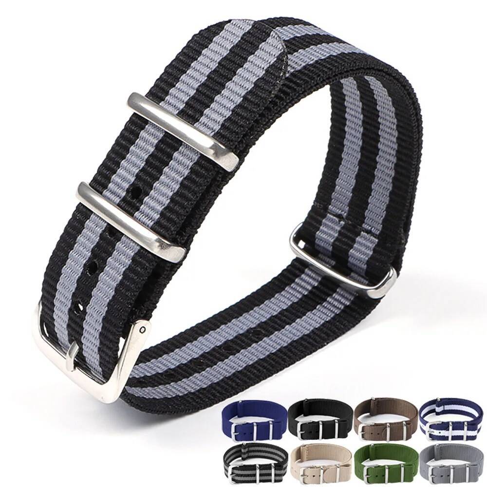 Nylon Watch Strap One Piece Loop Bracelet 14mm 16mm 18mm 20mm 22mm Soft Canvas Watchband Men Women Sport Replacement Wristband W260914