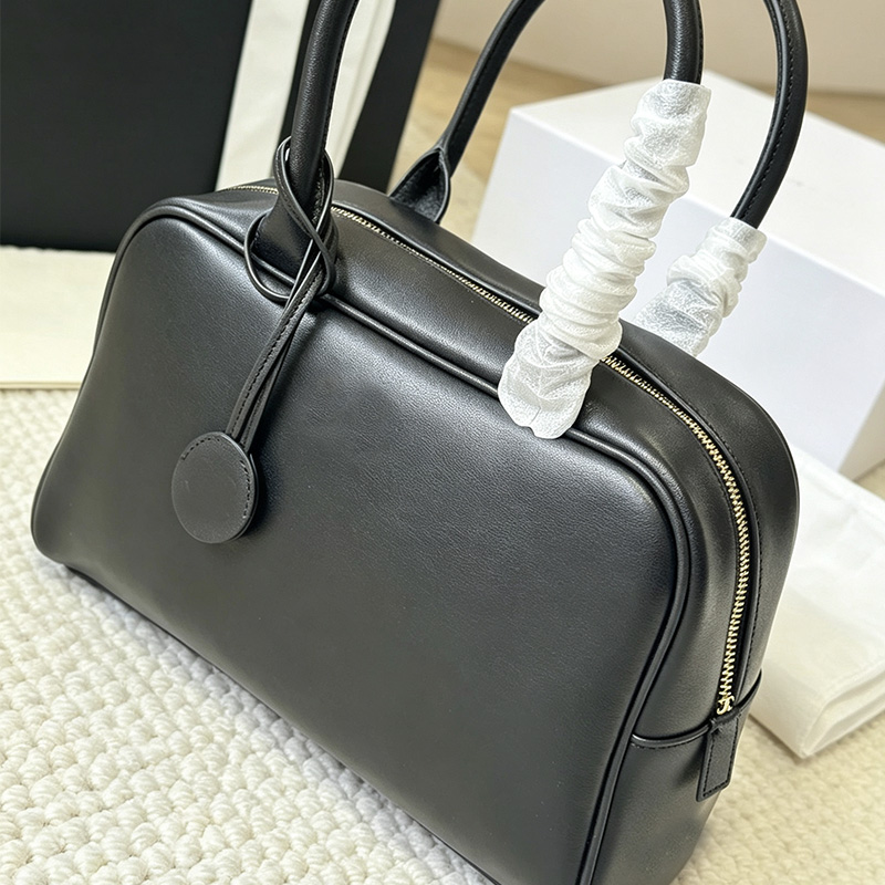 Black leather women designer shoulder bags winter high quality quilted suede hobo handbag luxury fashion rectangular shape soft bowling bags