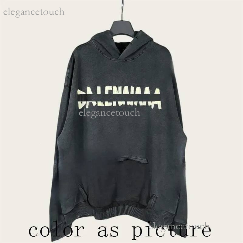 Designer Hoodies Men Women Bal Vintage bb Letter Print Clothes Unisex High Street Oversized Sweatshirt Casual Daily Commute Versatile Pullover Tops