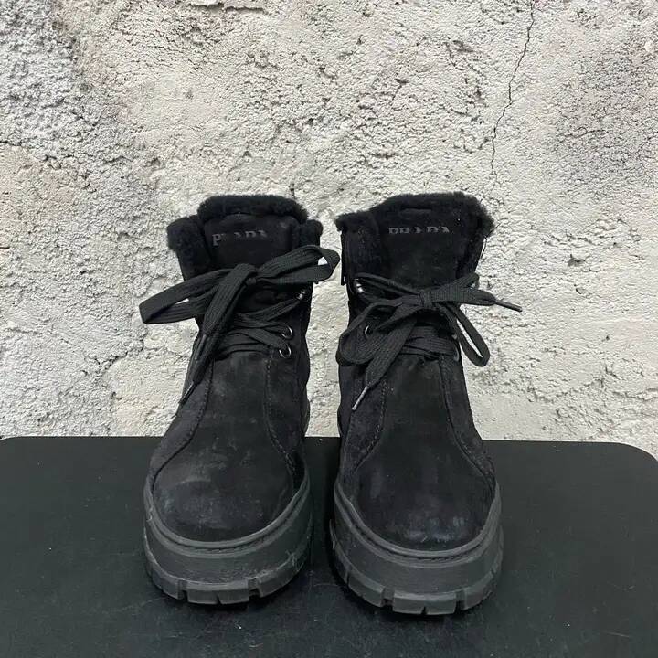 Platform Boots Designer Luxury Shoe Ladies Winter Snow Ankle Boot Fleece Lined Suede Lace Up Lug Sole Black Chunky Casual Outdoor Streetwear Fashion
