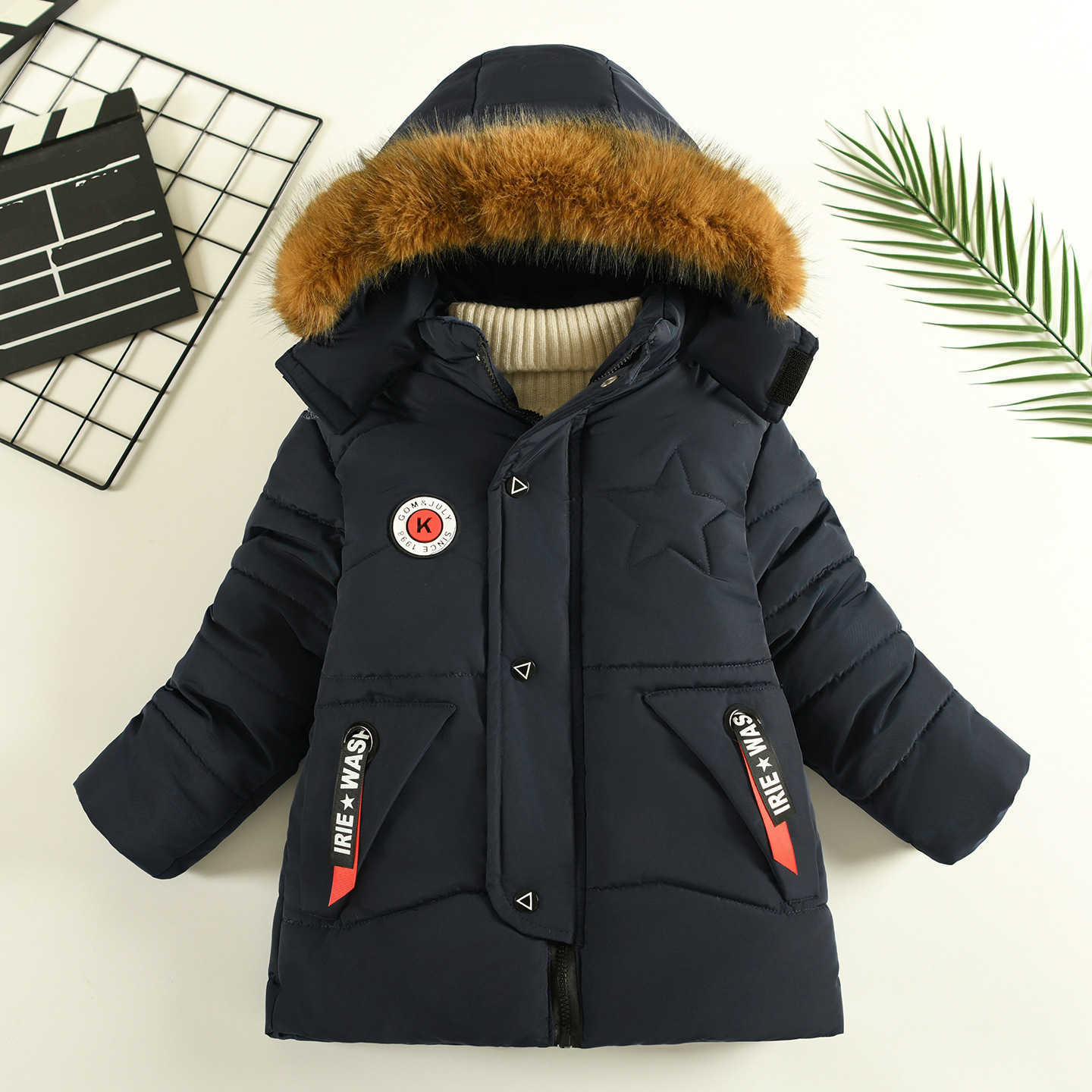 Boys' winter clothing 2026 new style boys' fleece-lined trendy winter coat boys' fleece-lined padded cotton jacket L26914