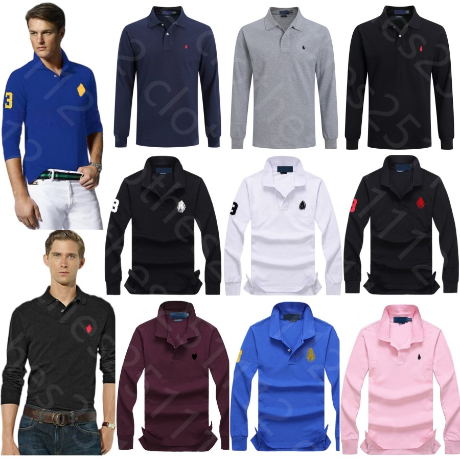 chemise de créateur à manches longues polo à manches longues hommes t-shirts pull en coton polos pour hommes pulls décontractés automne luxe brod