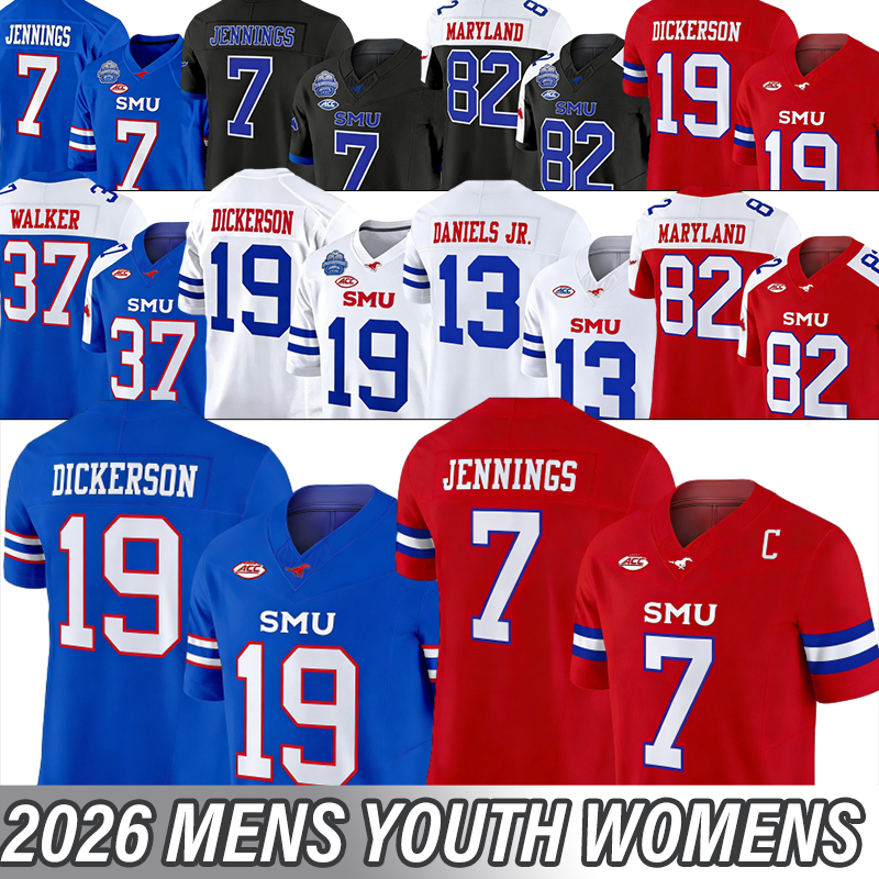SMU Mustangs Football Jersey Kevin Jennings Chris Johnson Jr Jordan Hudson Romello Brinson Yamir Knight Football Jersey 2026