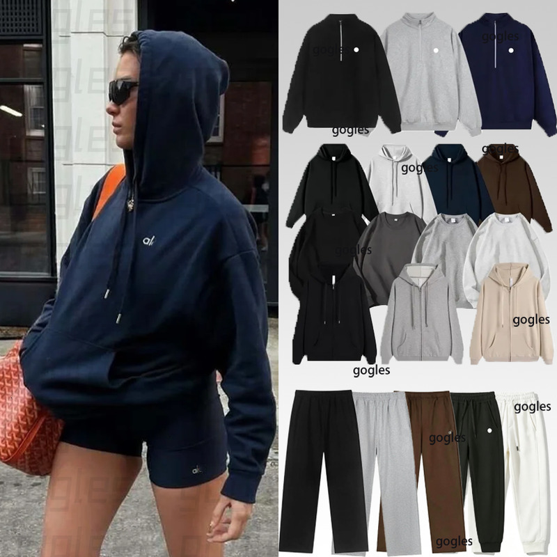 aloismlyities men set Yoga quarter zip Sweatshirt sets women clothes sweater Designer Sweatpants 3D Logo aloismlyities women hoodie d0a