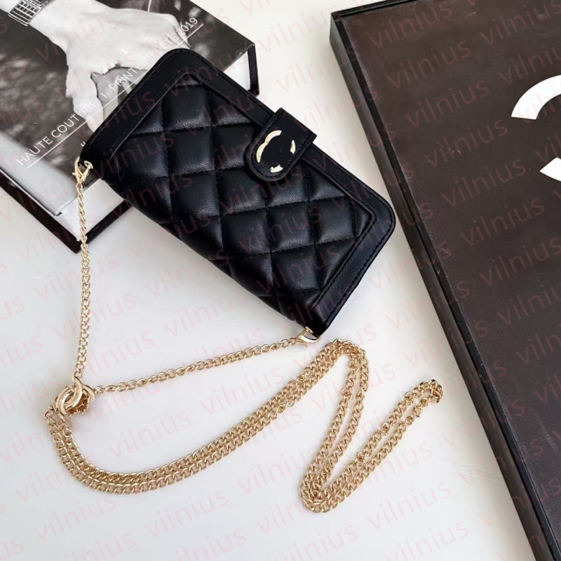 Diamond Quilted PU Leather Flip Wallet Phone Case For Samsung iPhone 12 13 14 15 16 17 18 Pro Max Multi Card Slots Detachable Gold Metal Chain Cr