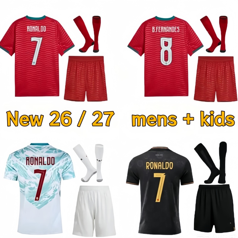 RoNalDo Potugal Jersey 2026 Maillot de football Hommes Kit Enfants 26 27 Maillots de football B.FERNANDES R. Leao JOAO FELIX BERMARDO VITINHA Por