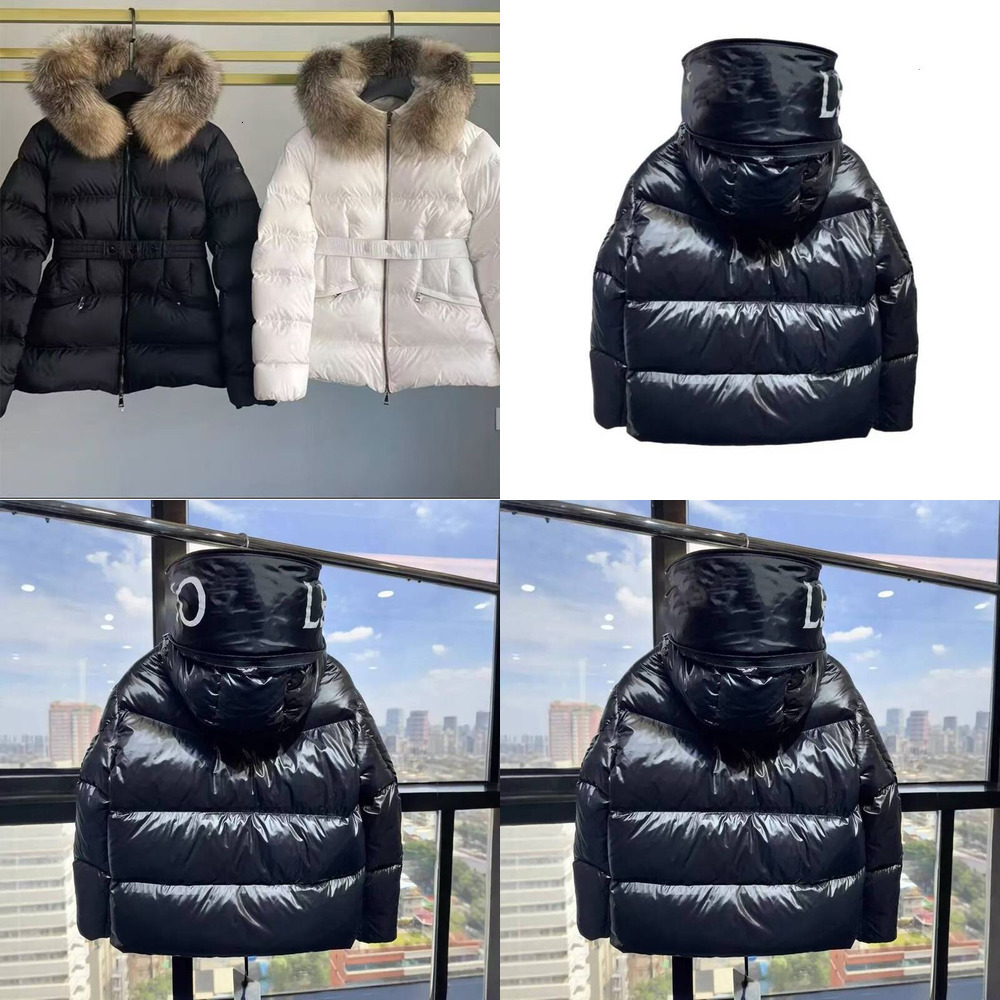 Womens puffer jackets coat designer jacket women winter boed down jackets fur coats real raccoon hair collar long parkas with belt ladies outerwear