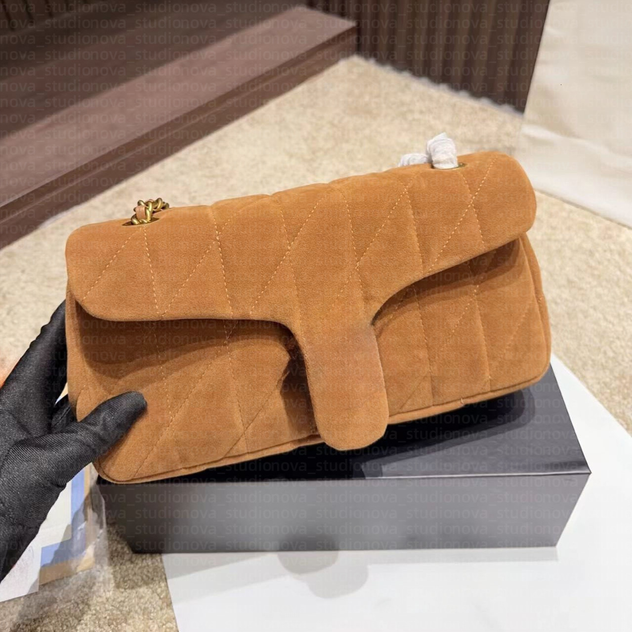 New Shoulder Bags brown suede designer bag tabby bag shoulder bag Luxury Bag Pillow Quilted chain purse crossbody bag women Clutch flap brown suede