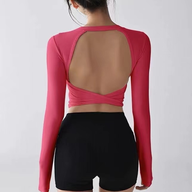 Fashion Sports Tops Pilates Running with Chest Pad Fitness Long Sleeve Tight Quick-drying Shirts Yoga Top Out Wear Clothing W260907