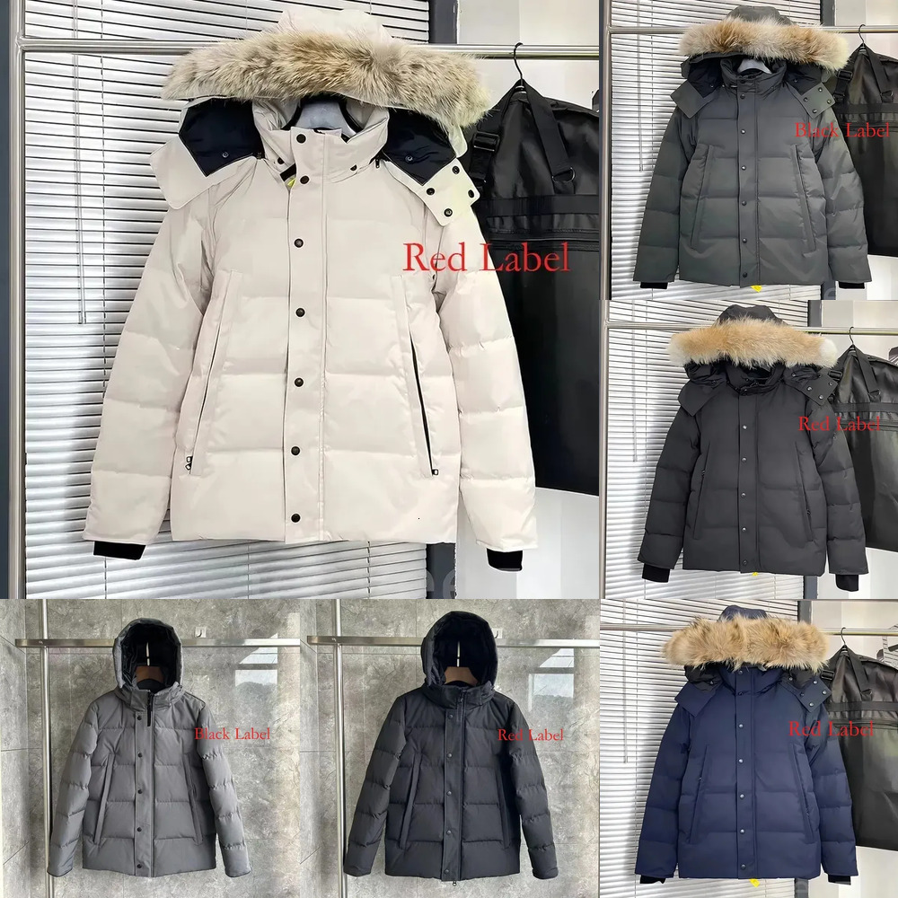 Designer mens Winter jacket Wyndham jacket Parka Homme Warm Outerwear Wolf Fur HoodedFourrure Manteau Jacket Coat Hiver Doudoune Black Label jacket