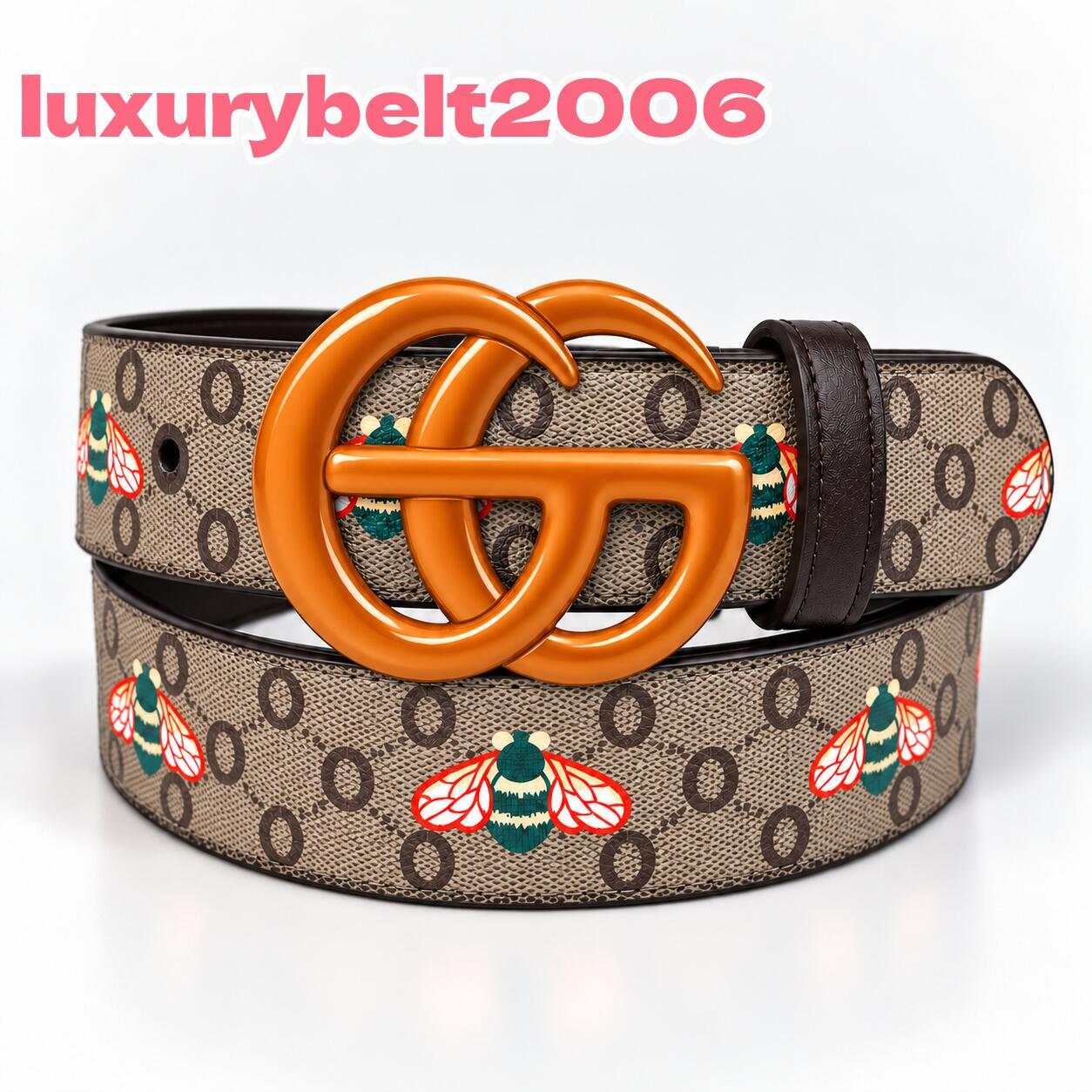 Luxury designer men women belt with alloy buckle hummingbird print letter leather belt classic casual business formal wear fashion belt
