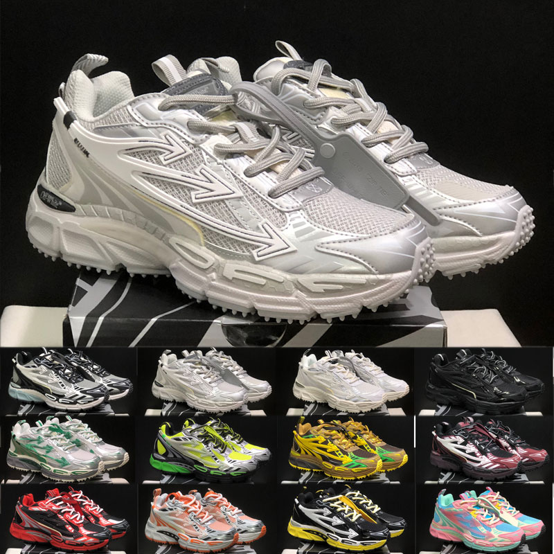 Off Be Right Back Track Runner Sneakers Men Women black white Silver Mesh Breathable Dad Shoes Thick Sole Height Increasing Non Slip Fashion Athleti