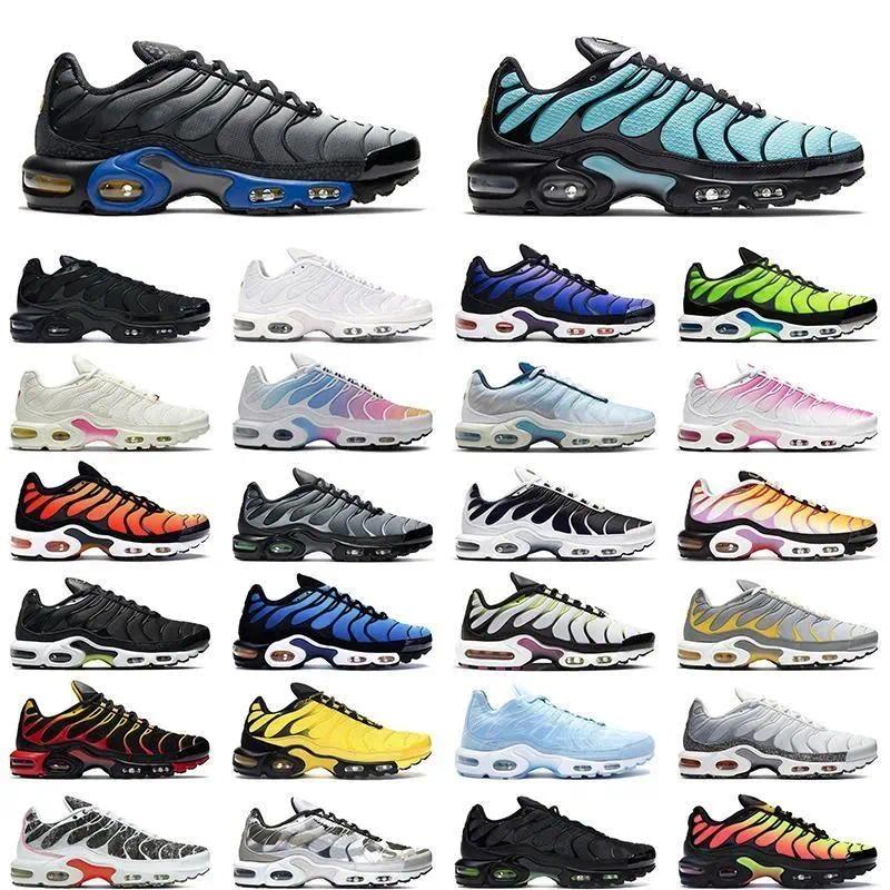 tn plus running shoes mens black White Sustainable Neon Green Hyper Pastel blue Burgundy Oreo Breathable sneakers trainers outdoor sports size 40-46