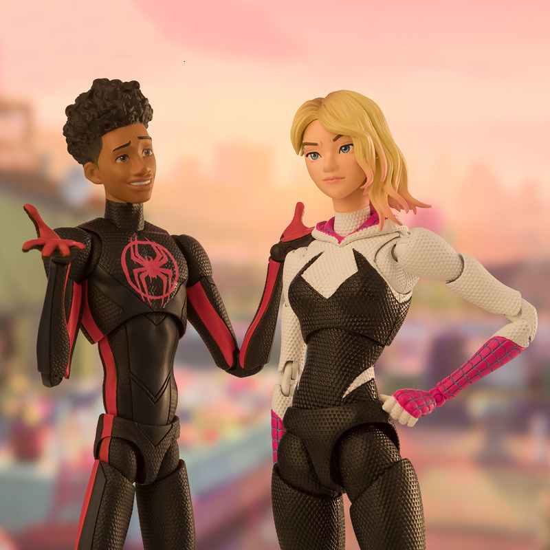 Marvel Shf Man Anime Figure Miles Morales Gwen Stacy Action Figures Spiderman Across The Spider Verse Model Toys Pvc Birthday Gift