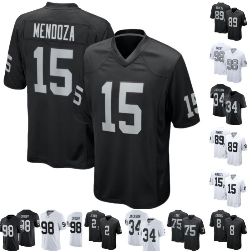 2026 New Fernando Mendoza 2 Ashton Jeantys Football Jersey 89 Brock Bowers 98 Maxx Crosby Cousins Bo Jackson Woodson
