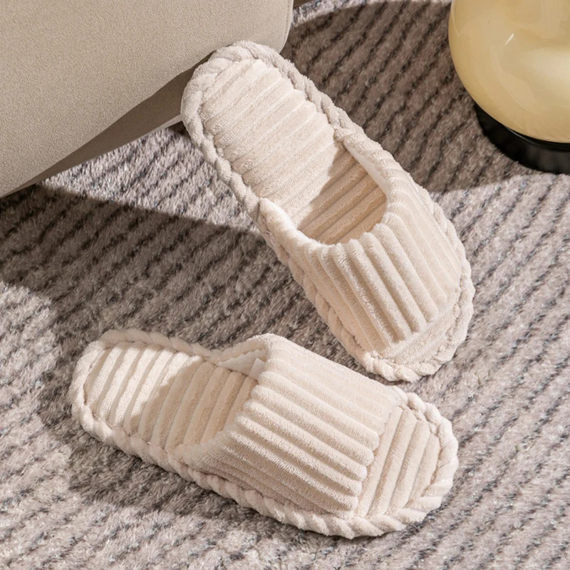 Solid Color Flat Heel Slippers Women Indoor and Bedroom Lightweight Comfort Non-slip Open-toe Breathable Slippers for All Season 260911
