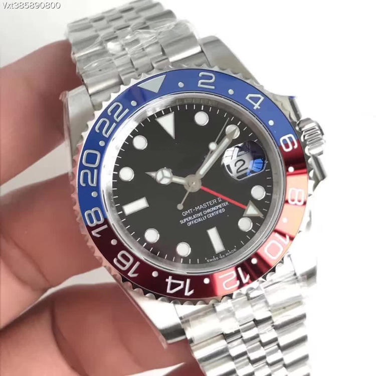 New GMT 126710BLRO 40mm Stainless Steel Red Blue Cola Cerachrom Bezel Jubilee Bracelet Automatic Men Watch
