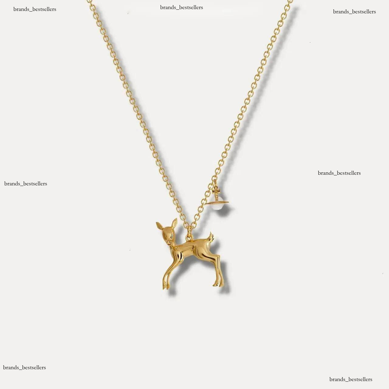 Colliers vivienneliesVivienme Dowagers Deer Pendentif Saturn Collier niche haut de gamme simple polyvalent punk chaîne de clavicule westwoods O6T