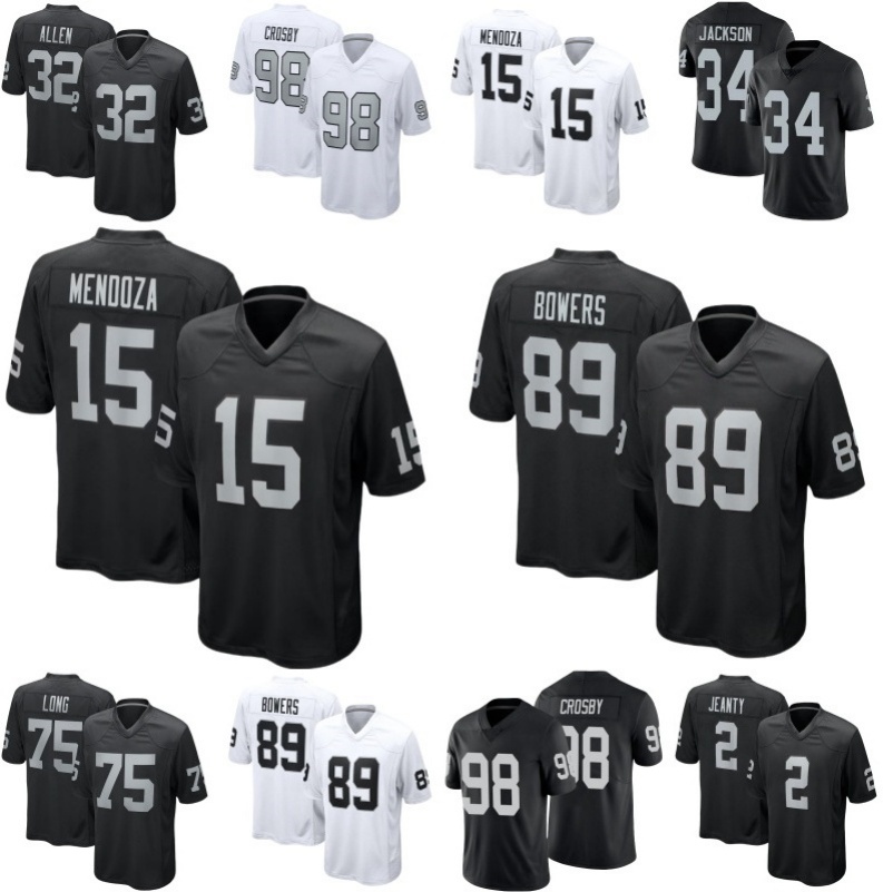 High Quality Fernando Mendoza 2 Ashton Jeanty Football Jersey 89 Brock Bowers Jeanty Henning 98 Maxx Crosby 18 Cousins 34 Bo Jackson 24 Woodson