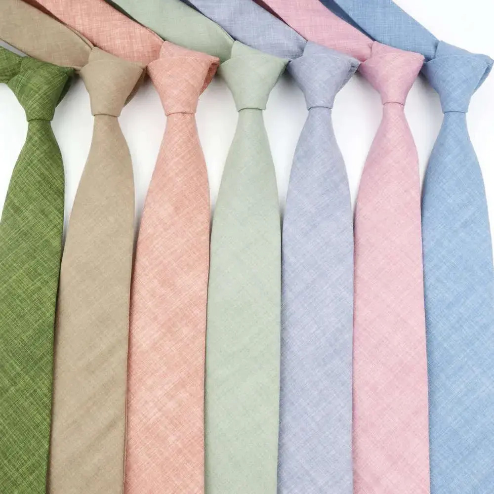 2026 Formal Gift Set Soft Cotton Solid Color Handmade Men Selftie Handknot Adjustable Ties Sage Green Pink Orange Skinny Necktie For Wedding Par Fre