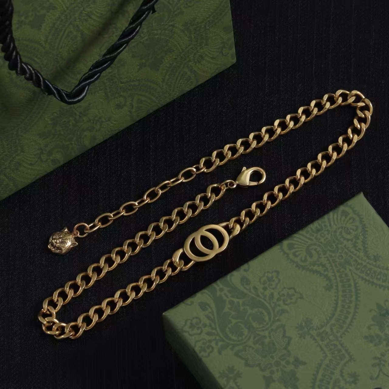 Gouden ketting gu ccimens ketting sieraden ontwerper voor vrouwen heren ketting bijoux luxe sieraden Cubaanse ketting designer sieraden mode brief h