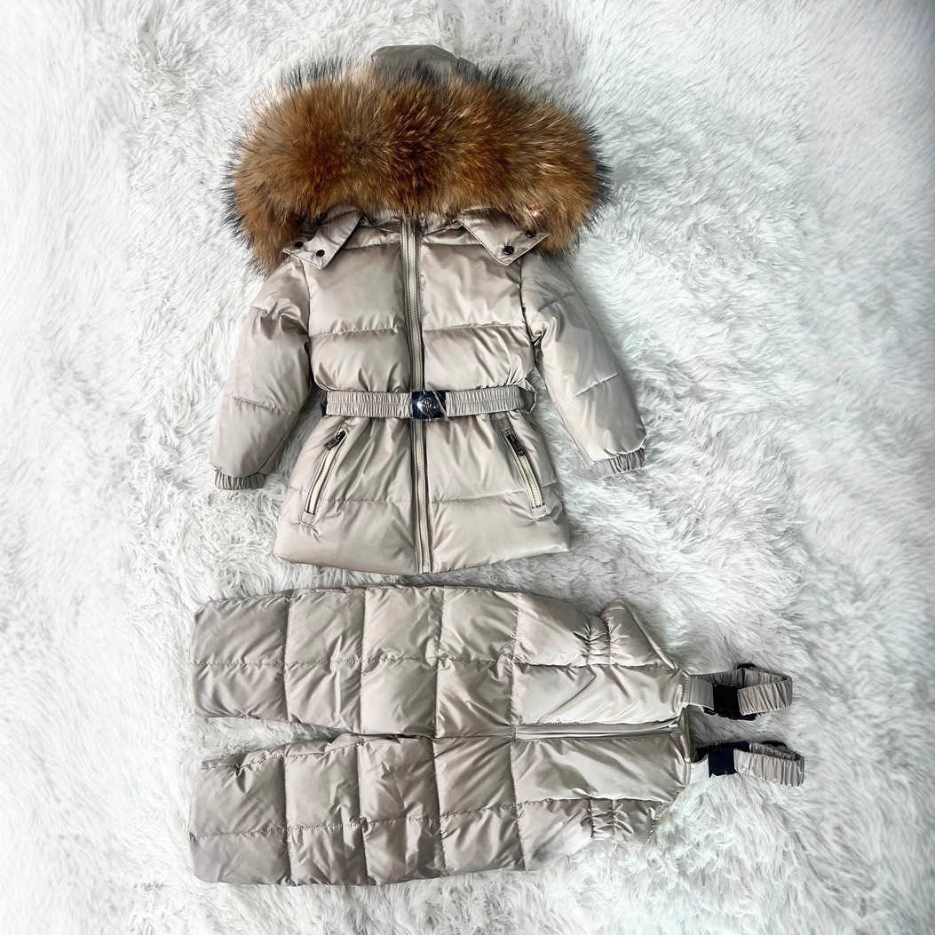 Winter Toddler Down Jacket Children's Down Jacket Set Thickened Warm Two-Piece Set with Fur Collar L26914Q