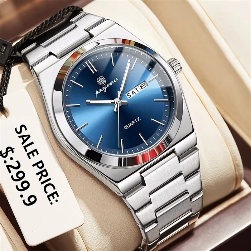 PAAZOMU y Men's Watch High Quality Students Watches Men Boys Fashion Stainless Steel Date Quartz Reloj Hombre 260831