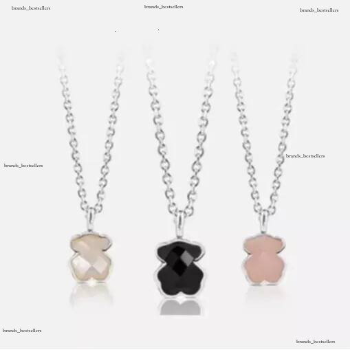 Bijoux de styliste espagnol TousTouss pour femmes, collier ours en pierre naturelle à facettes, pendentif en Agate nacre polyvalent