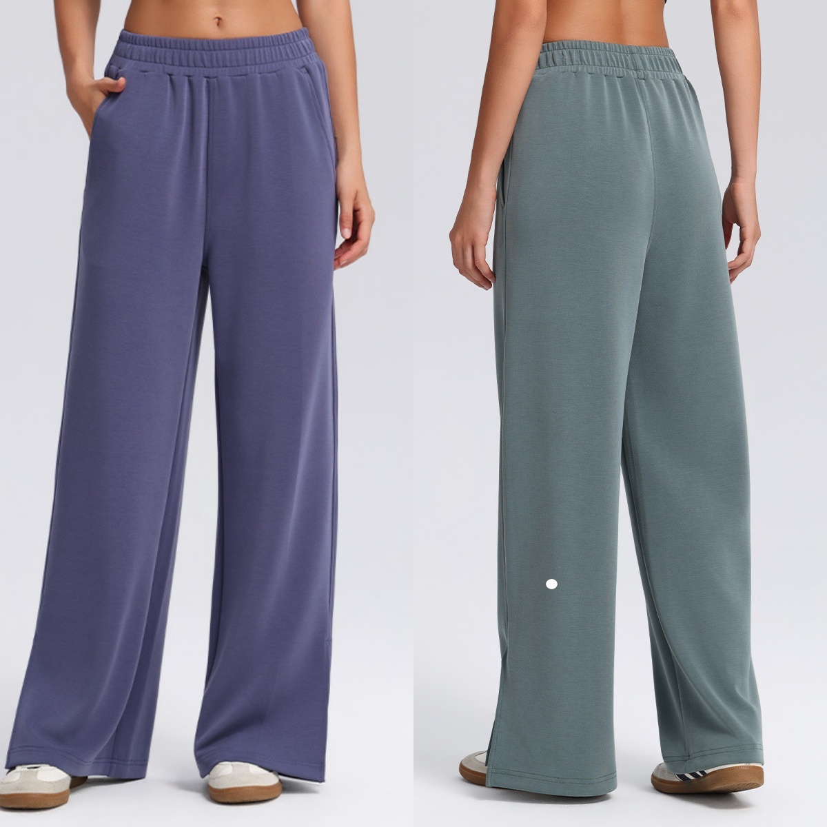 UU-L6542 Pantalon de Yoga d'automne taille haute pour femme matériau de couche d'air lavé au sable avec pantalon de sport coupe droite ample pant
