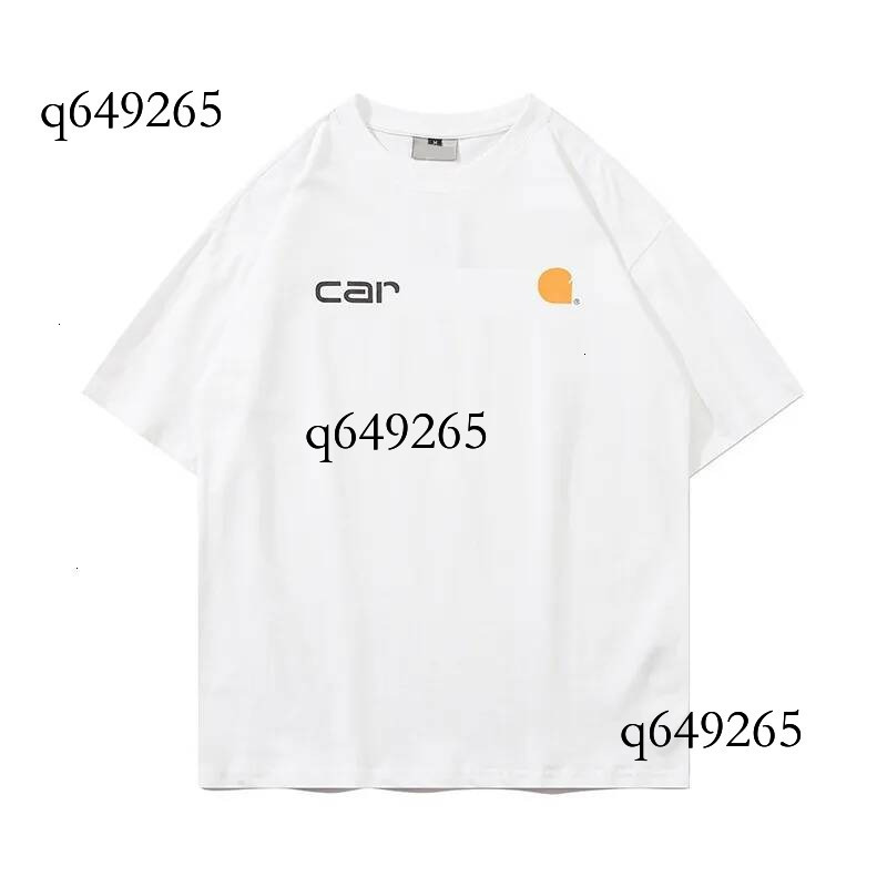 Carhartmens Shirt Designer Luxury Brand Solid Color Letter Pattern Print Carhartness Shirts Outdoors Street Fashion Washed Round Neck Summer Breatha