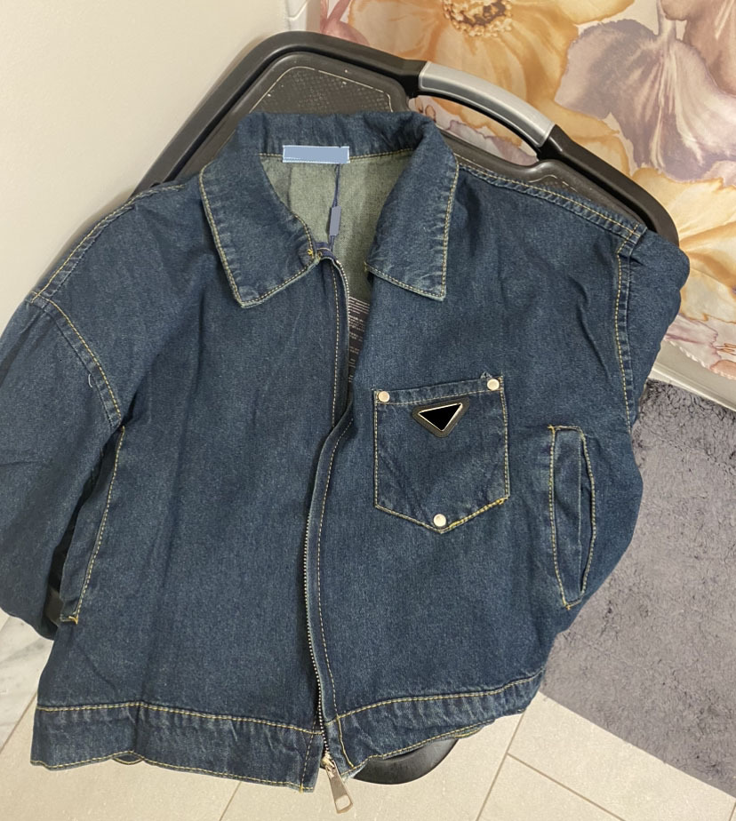 Womens Jackets Denim Short Coats Jeans Jacket Shirts Wind Coat Budge Pockets Outwears Woma Tops Jackets Zippers Windbreaker Asian S-2XL
