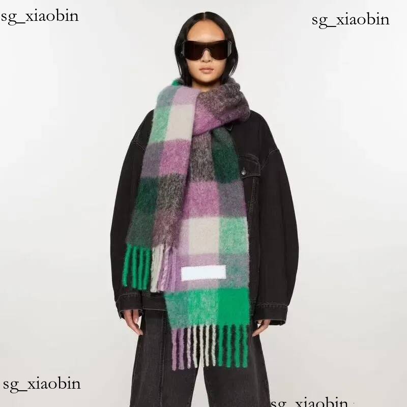 Designer pour femme de luxe hiver laine épaissie longue chaude arc-en-ciel à carreaux châle mohair ac écharpe chaude