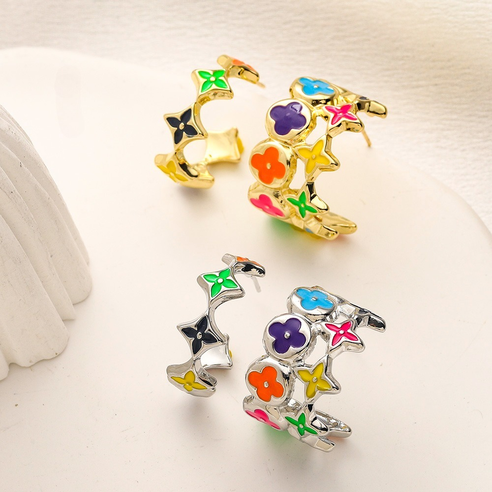 Retro Designer Earrings Gold Plating 925 Silver Pearl Love Letter Earrings Gentle Temperament Stud Fashion Jewelry