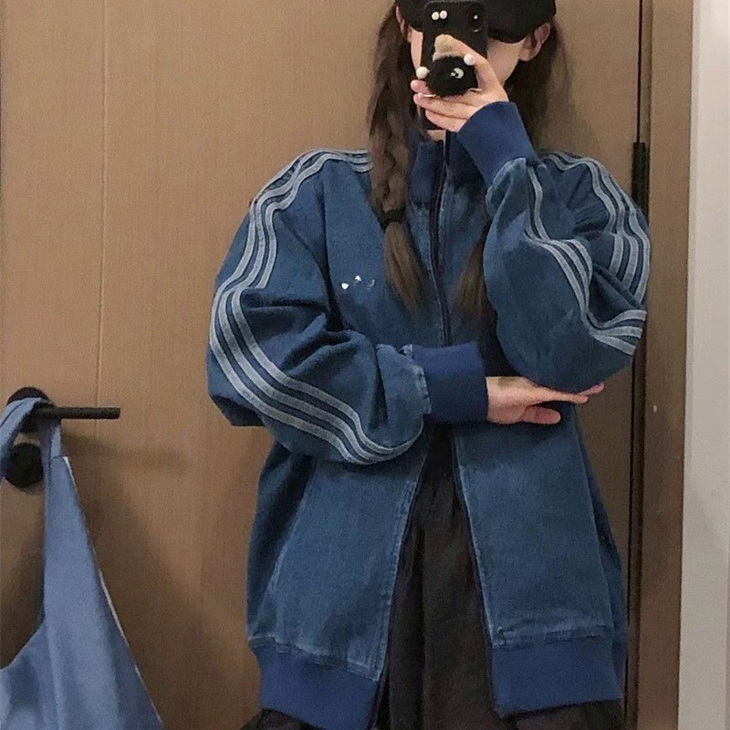 Women Polka Dot Striped Jacket Pants Retro Chinese Style Stand Collar Casual Men Loose Streetwear Outerwear Hooded Zipper Tracksuits Hoodies 5A Real