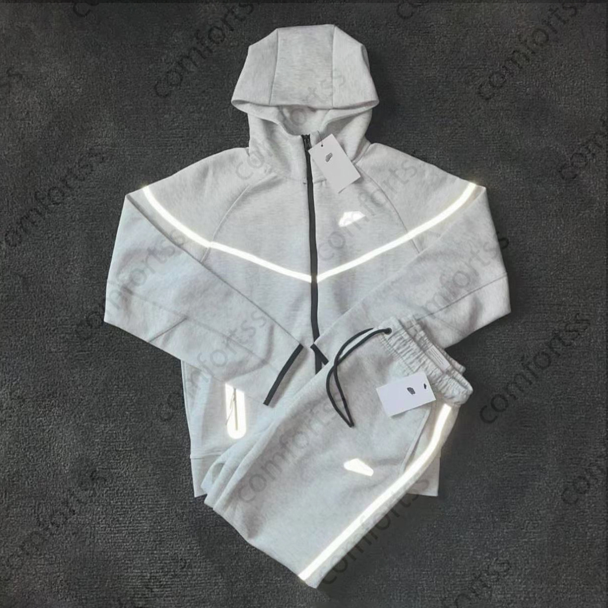 Sportswear NSW Tech Fleece Windrunner Zipper Hooded Sweatshirt Drawstring Tight Knit Sports Pants Fashionable Long Sleeve Comfortable Soft Men Women