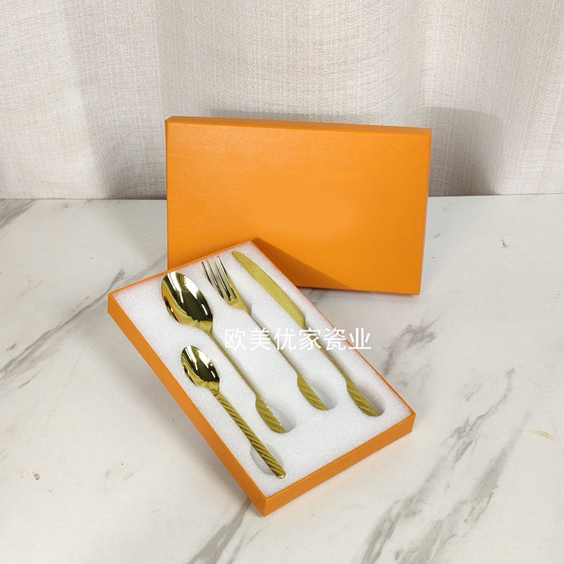 European high-end restaurant home western food steak knife fork spoon western food tableware designer trendy brand set gift box
