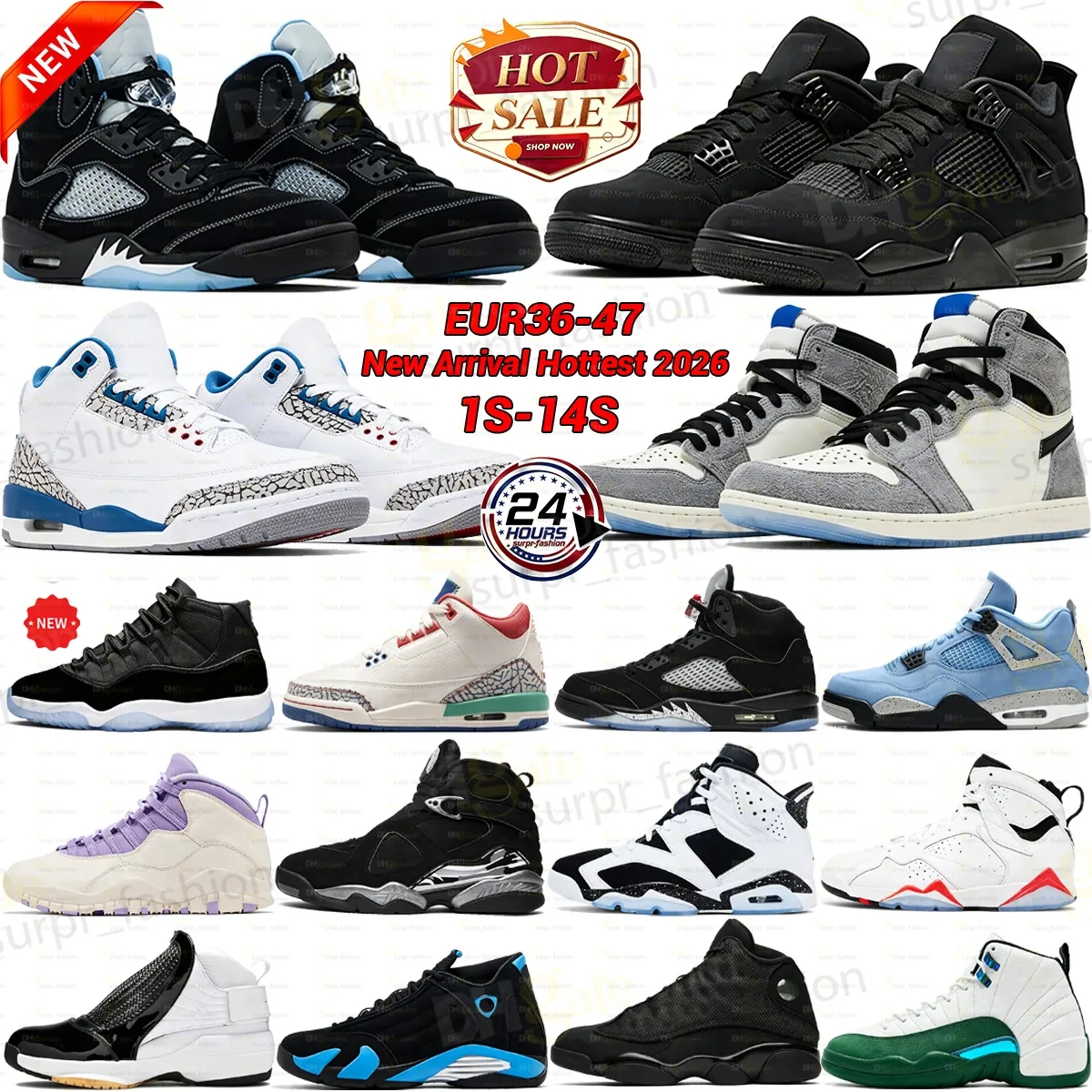 With Box Men Woman Basketball Shoes women Sneakers 4 Black Cat 4s 5 Wolf Grey 5s Black Carolina 1 1s 3 3s 6 6s 7 7s 8 8s 9 9s 10 10s Low 11 11s 12 B