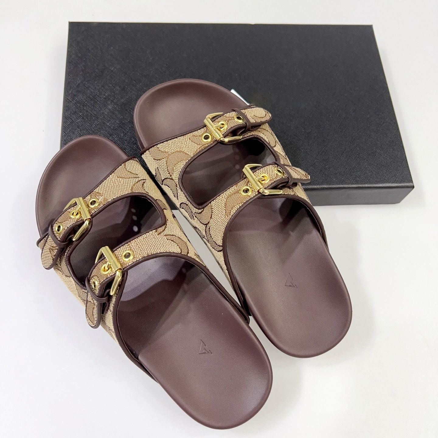 Brand Signatures Women sandale Home print luxury Vacation Slide Beach pool Mule womens Jacquard Sandal Soft Flat Designer casual shoe Summer Double