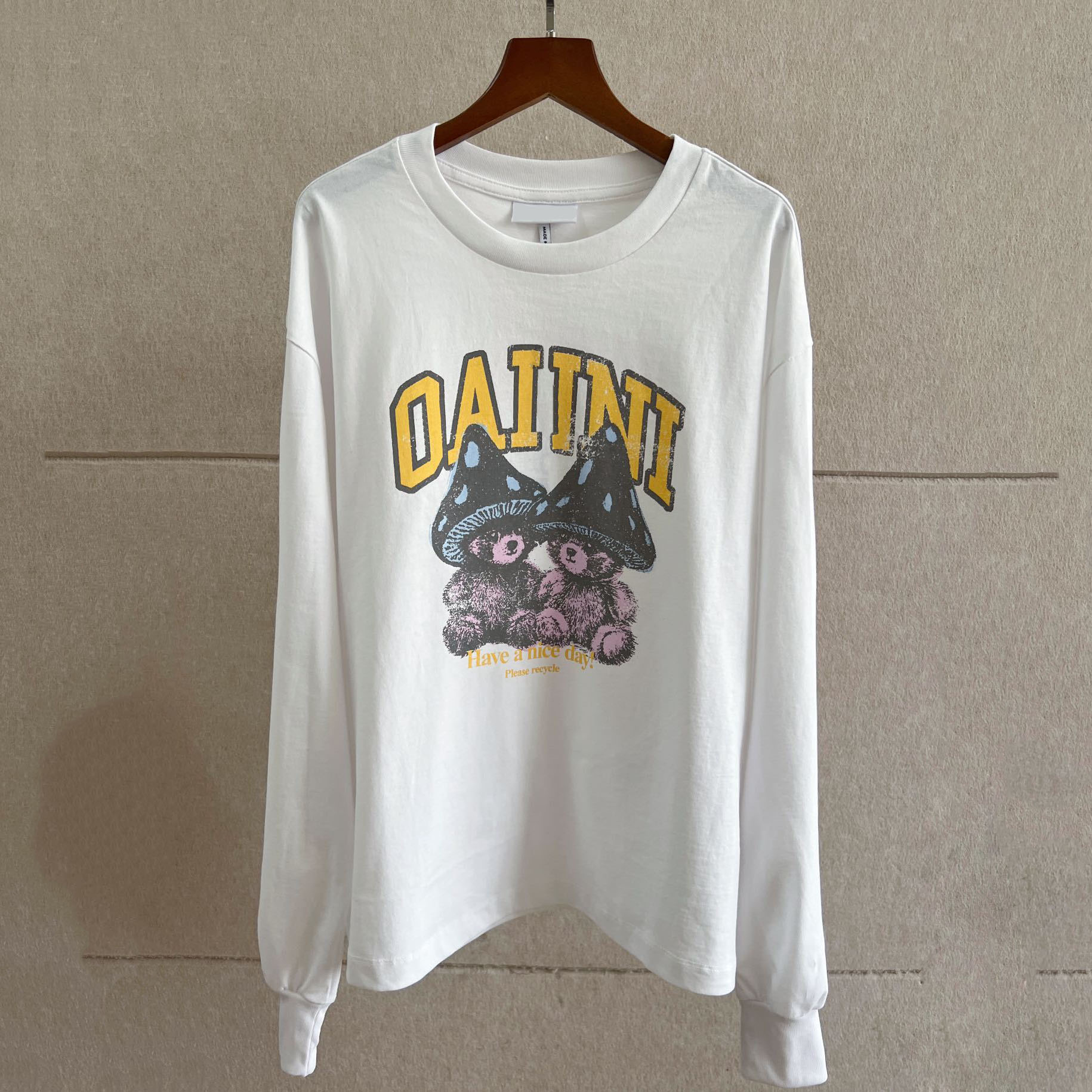 Cotton Long Sleeve Crew Neck T Shirt Unisex Solid Color Loose Fit Basic Tee Casual Daily Wear Breathable Durable All Season Plain Top for Men Women