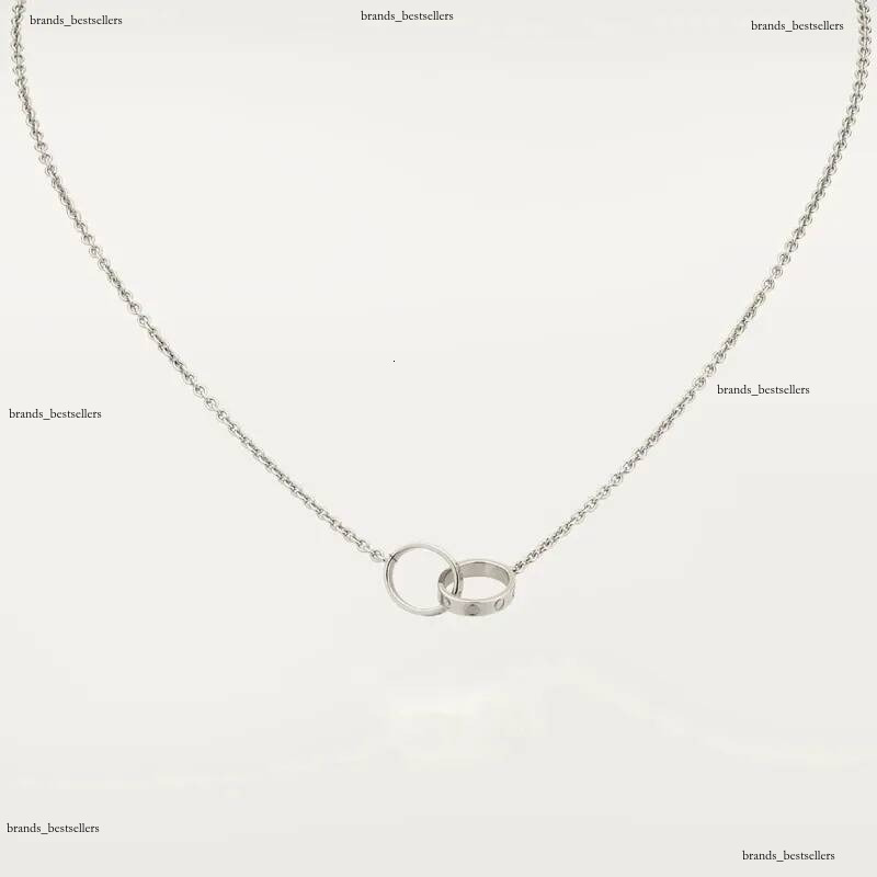 Colliers Nouveau Design classique Double boucle pendentif à breloques amour Collier pour femmes filles 316L titane acier bijoux de mariage Collar