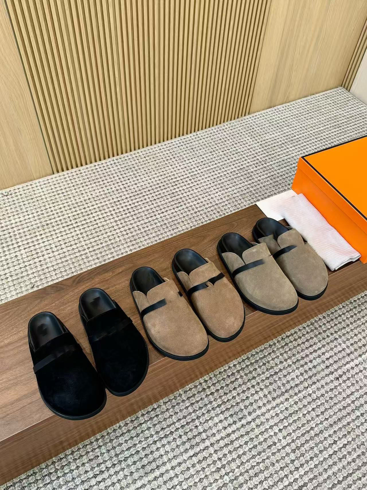 10A Top-Quality Half Slippers, Luxury Designer Style, Fashionable Genuine Leather Casual Shoes, Versatile Shoes