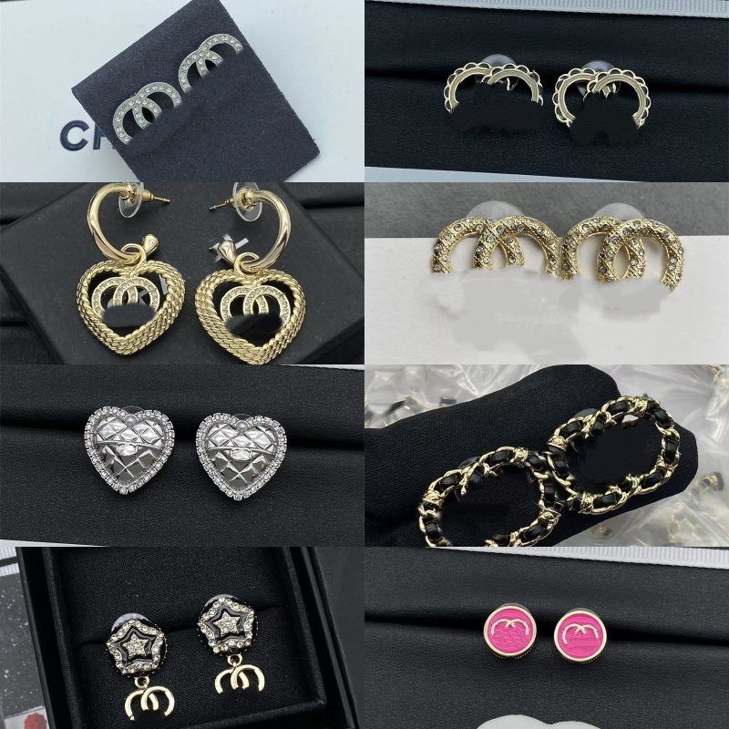 Vintage Earrings Heart Shaped Designer Earring Gold Plated Geometric Hoop Studs Boucle Doreille Luxury Cc jewellery designers for women Valentines D