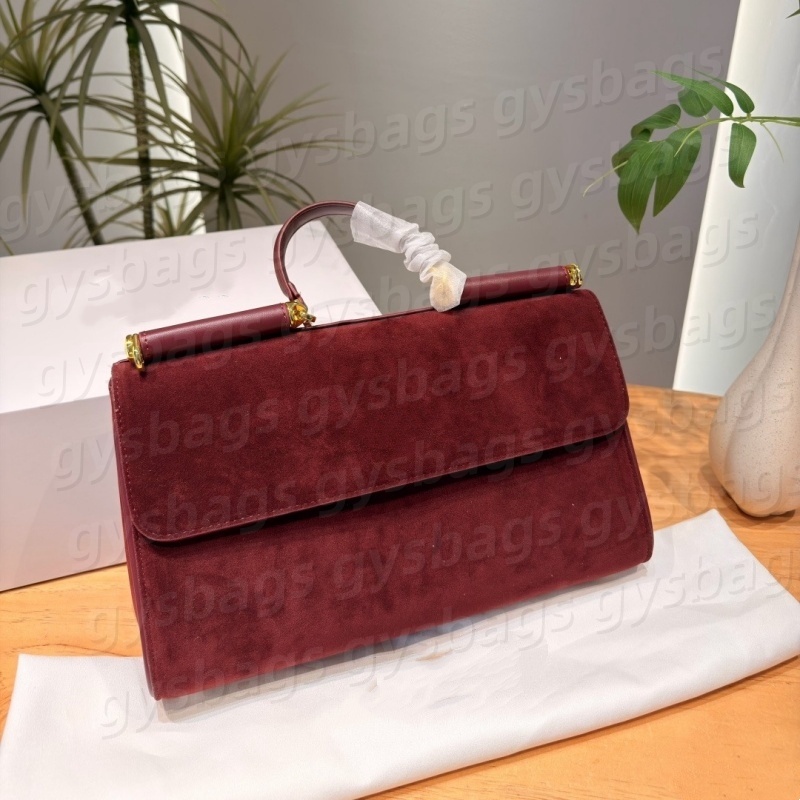 2026 fashion new winter frosted leather shoulder bag with adjustable shoulder strap hand-held crossbody makeup bag metal buckle My Sicily