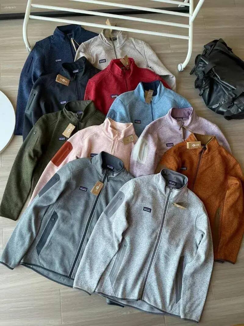 Men's Designer Jackets 7 High Street Fleece Jacket Women Outdoor Knitted Stand Up Collar Fashion Sports Zip up Hoody 090