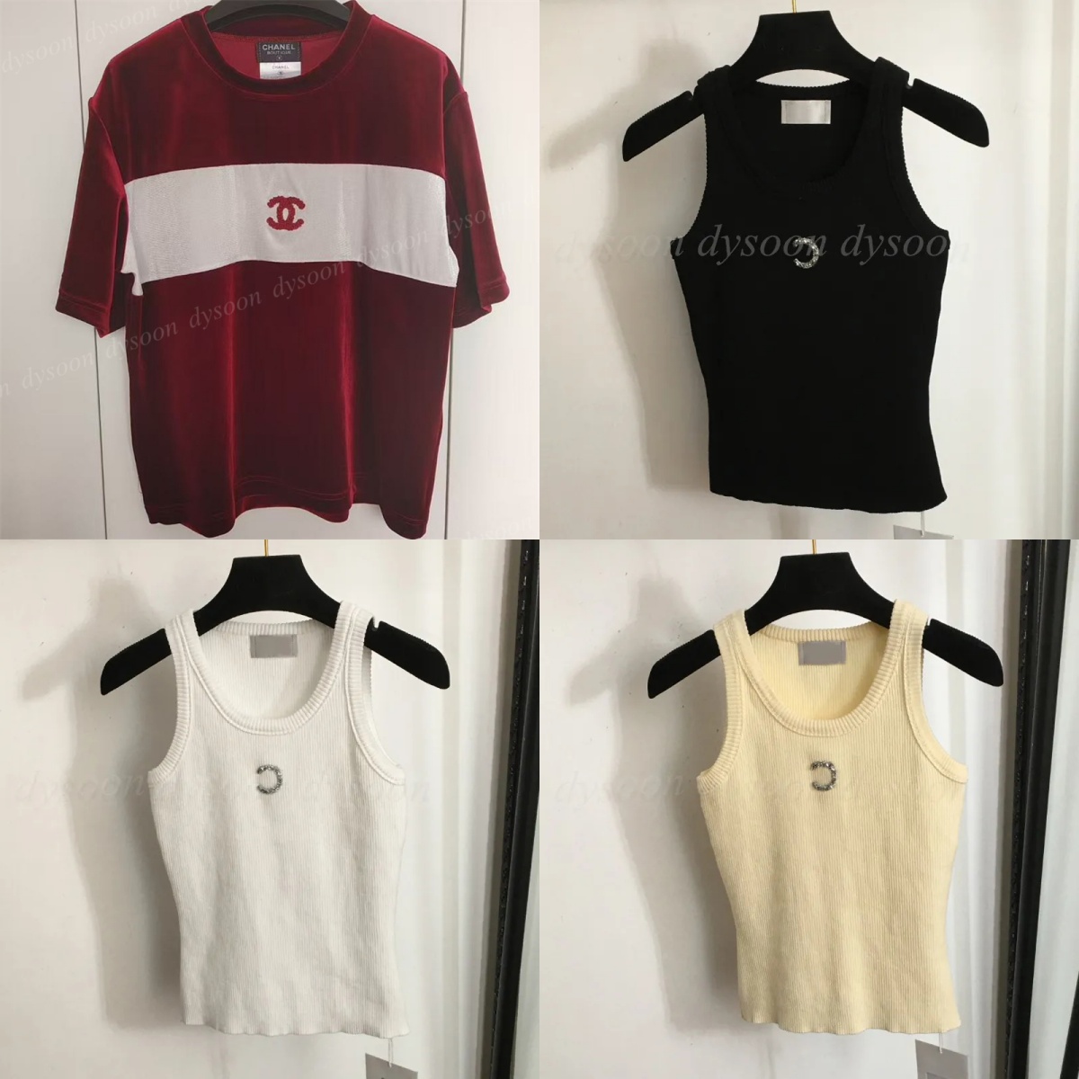 Color Block Velvet Short Sleeve T-shirt Slim Ribbed Knit Tank Top