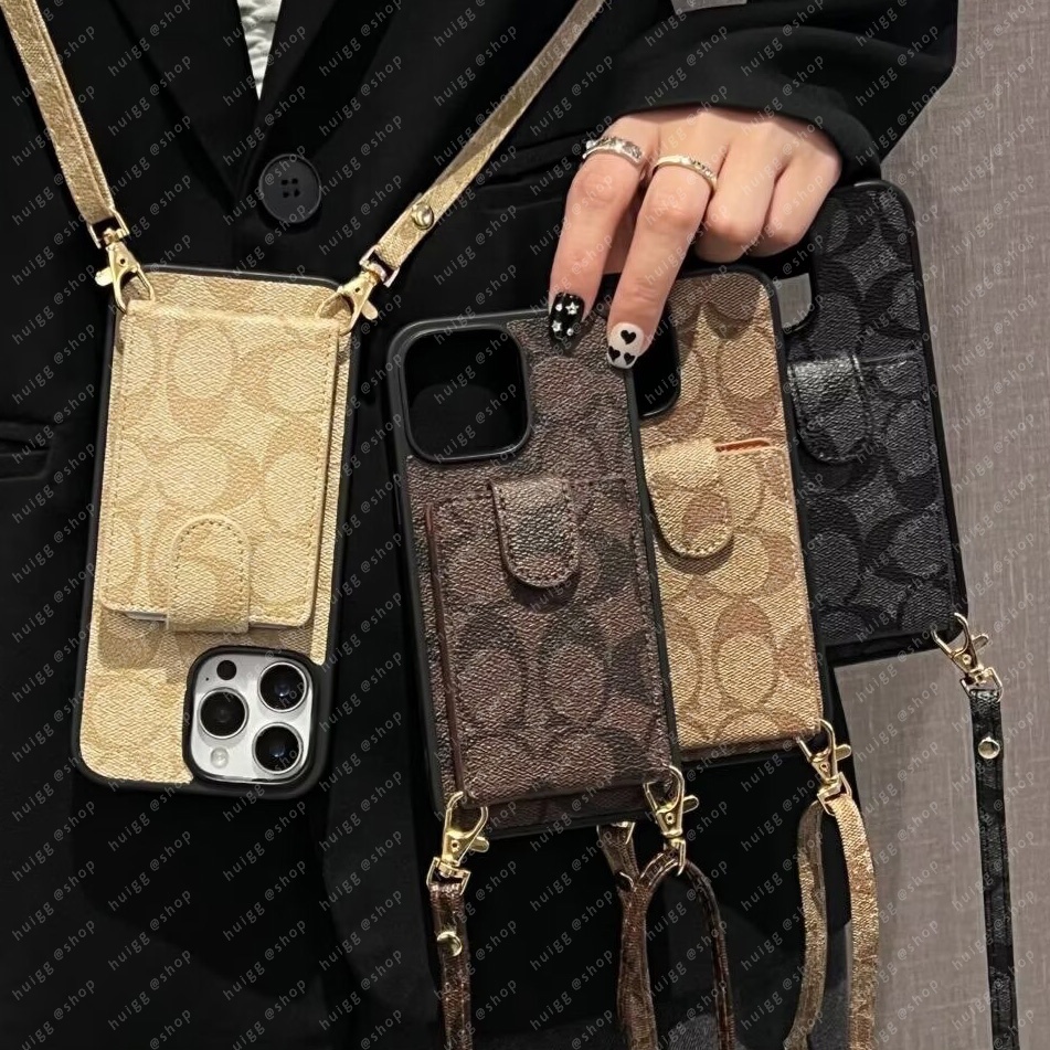 Luxury Women Crossbody Bag Designer Phone Case For iPhone 18 17 16 Pro Max Case Apple iPhone 15 Pro Max 14 13 12 Case Card holders Leather Wallet Ph